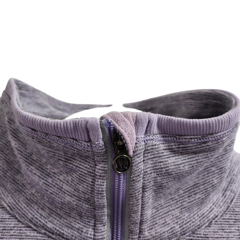 Lululemon Sweater 8 Womens Run Full Tilt Pullover 1/4 Zip Lavendar Heathered Gym - Picture 3 of 15